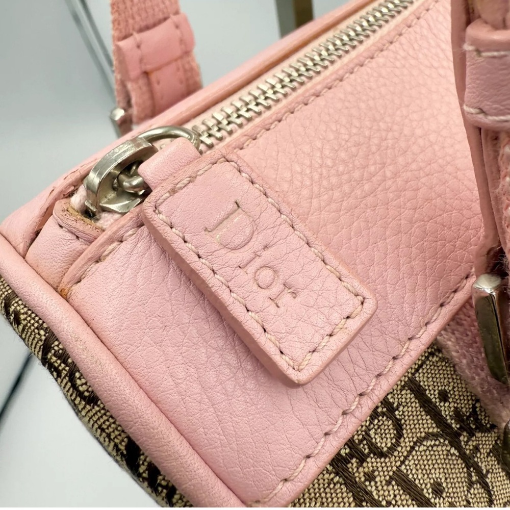 SOLDX RARE Auth Like New DIOR Street Chic Mini Boston Pink & Brown Women's Bag - Picture 5 of 14